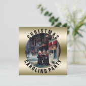 Karolingische partij | Victoriaans kerstvakantie Kaart (Staand voorkant)