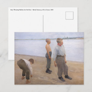 Károly Ferenczy - Jongens die kiezelstenen gooien Briefkaart