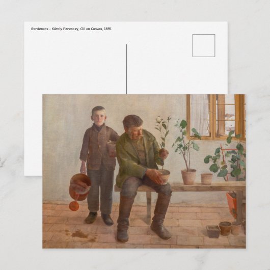 Károly Ferenczy - Tuinders Briefkaart (Voorkant / Achterkant)