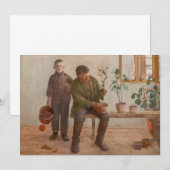 Károly Ferenczy - Tuiniers Bedankkaart (Voorkant / Achterkant)