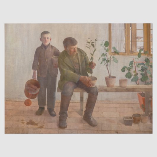 Károly Ferenczy - Tuiniers Tissuepapier (Voorkant)