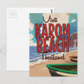 Karon Beach thailand vintage reisposter Briefkaart (Voorkant / Achterkant)