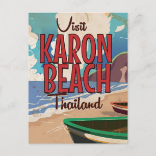 Karon Beach thailand vintage reisposter Briefkaart