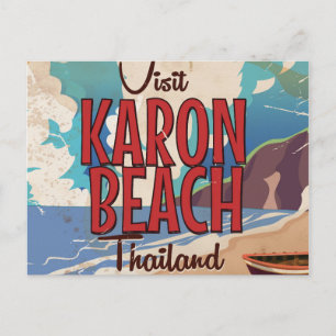 Karon Beach thailand vintage reisposter Briefkaart