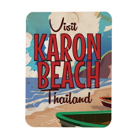 Karon Beach thailand vintage reisposter Magneet (Verticaal)
