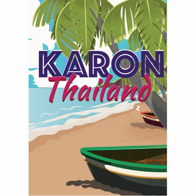 Karon thailand cartoon reisposter. fotobeeldje magneet (Voorkant)