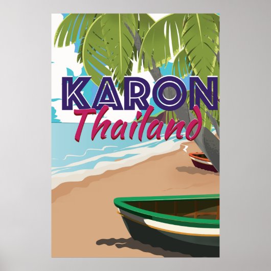 Karon thailand cartoon reisposter. poster (Voorkant)
