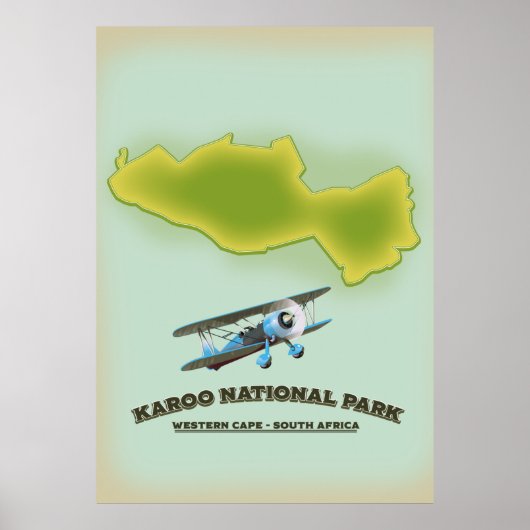 Karoo National Park Westkaap Zuid-Afrika kaart Poster (Voorkant)