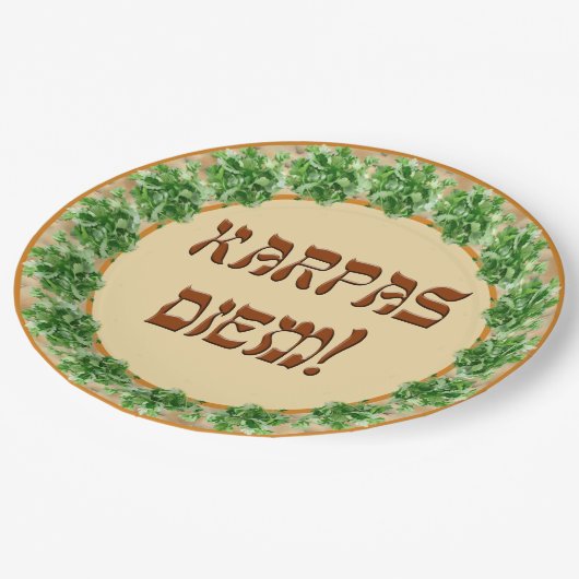 Karpas Diem! papieren bordje (Gekanteld)