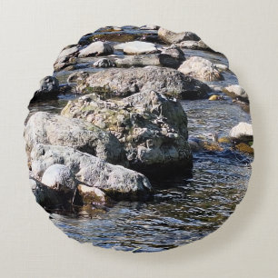 Karpate rivier - Roemenië natuurprint Rond Kussen