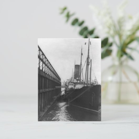 Karpaten in het dok in New York 1912 Briefkaart (Staand voorkant)