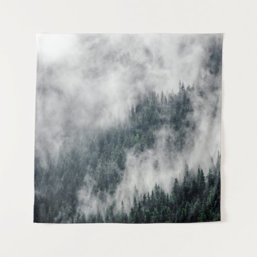 Karpatenbergen in de wolken, mist in het mou wandkleed (Voorkant)