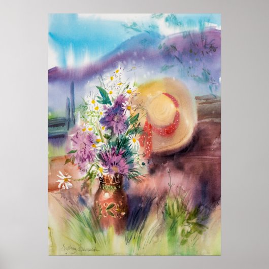 Karpatenboeket. Oekraïne Waterverf kunst Poster (Voorkant)