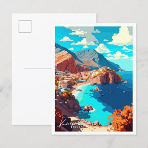 Karpathos Griekenland Reizen Illustratie Briefkaart