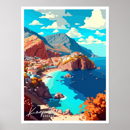 Karpathos Griekenland Reizen  Illustratie Poster (Voorkant)