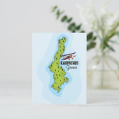 Karpathos Griekse kaart geïllustreerde reisposter (Staand voorkant)