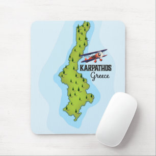 Karpathos Griekse kaart reisposter geïllustreerd Muismat