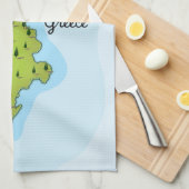 Karpathos Griekse kaart reisposter geïllustreerd Theedoek (Quarter Fold)