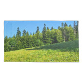 Karpatische Groene Weide – Roemeense Bergprint Kussensloop (Achterkant-Links)