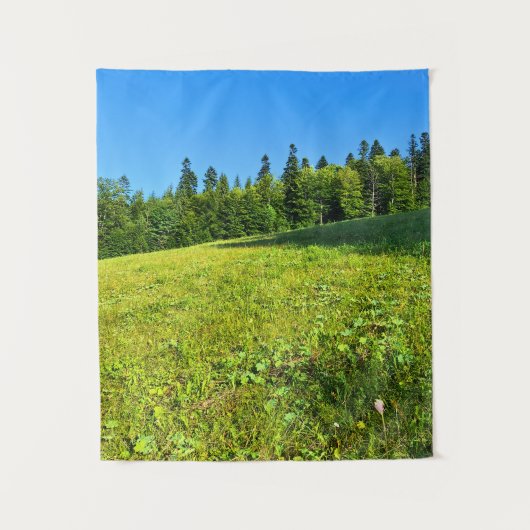 Karpatische Groene Weide – Roemeense Bergprint Wandkleed (Voorkant)