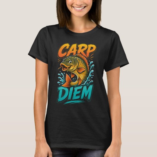 Karper Diem Grappige Visserij Grappenmaker T-shirt (Voorkant)