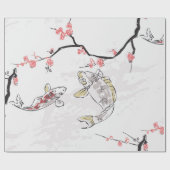 karper koi vis natuur landschap uitzicht schemerst cadeaupapier (Vlak)