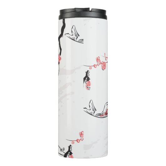 karper koi vis natuur landschap uitzicht schemerst thermosbeker (Achterkant)