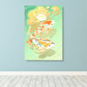 Karper Koi Vis Water Lelie Vijver Canvas Afdruk (Insitu (Houten vloer))