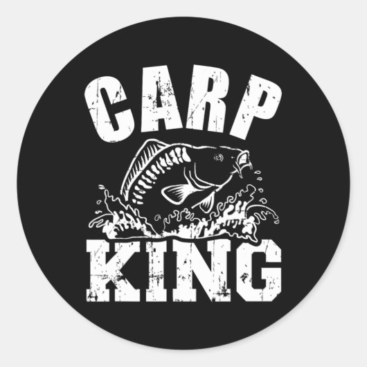 Karper Koning Vissen Ronde Sticker (Voorkant)