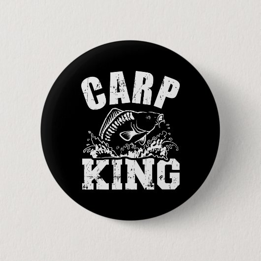 Karper Koning Visserij  Ronde Button 5,7 Cm (Voorkant)