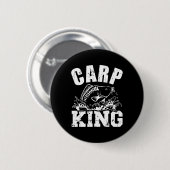 Karper Koning Visserij  Ronde Button 5,7 Cm (Voorkant /achterkant)