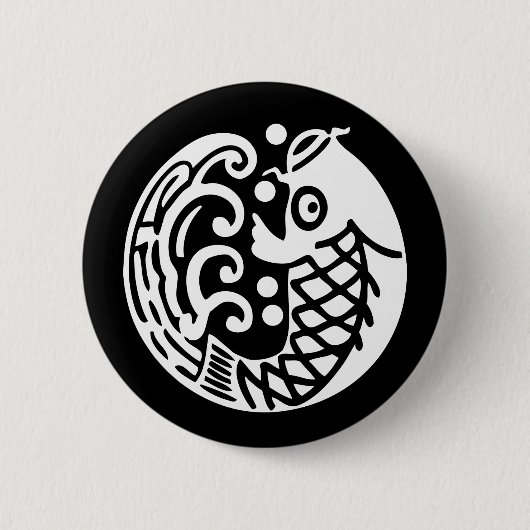 karper met golf ronde button 5,7 cm (Voorkant)