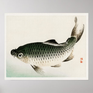 Karper van Kono Bairei (1844-1895) Poster
