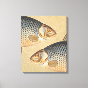 Karper vissen schilderen zoetwater tekening canvas afdruk