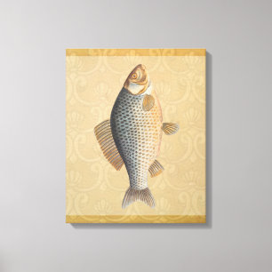 Karper vissen vissen schilderen zoetwater tekening canvas afdruk