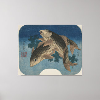 Karper Zwemmen door Water Weeds – Canvas Print
