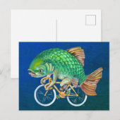 Karpers rijden op een fiets briefkaart (Voorkant / Achterkant)