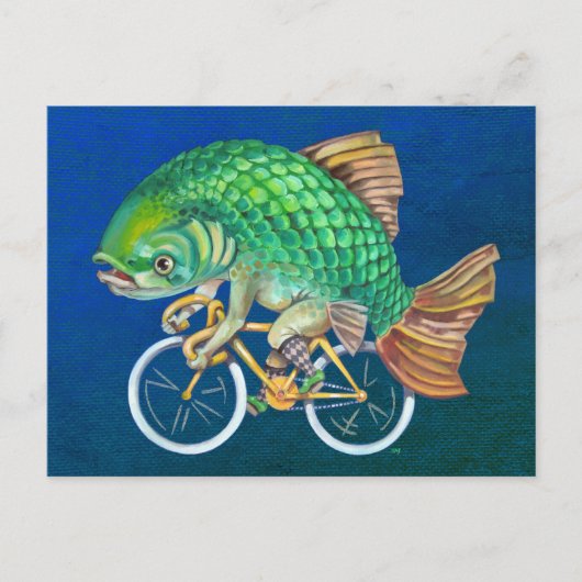 Karpers rijden op een fiets briefkaart (Voorkant)