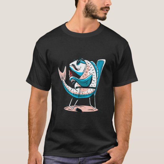 Karpervis Met Bier Visser Tee Design T-shirt (Voorkant)