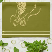 Karpervisser Khaki Green Gevist Theedoek (Gevouwen)