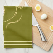 Karpervisser Khaki Green Gevist Theedoek (Quarter Fold)