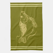 Karpervisser Khaki Green Gevist Theedoek (Verticaal)