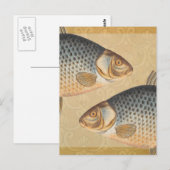 Karpervisvisserij schilderij zoetwater briefkaart (Voorkant / Achterkant)