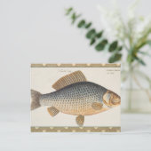 Karpervisvisserij schilderij zoetwater briefkaart (Staand voorkant)