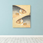 Karpervisvisserij schilderij zoetwater canvas afdruk (Insitu (Houten vloer))