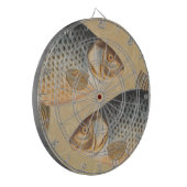 Karpervisvisserij schilderij zoetwater dartbord (Voorkant Links)