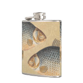 Karpervisvisserij schilderij zoetwater heupfles (Links)