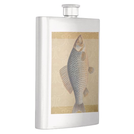 Karpervisvisserij schilderij zoetwater heupfles (Rechts)
