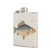 Karpervisvisserij schilderij zoetwater heupfles (Links)