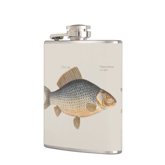 Karpervisvisserij schilderij zoetwater heupfles (Links)